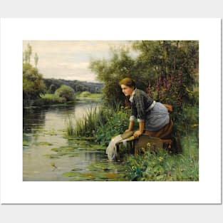 Laundress by the Water's Edge by Daniel Ridgway Knight Posters and Art